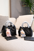 Signature Puff Leather Tote with Labubu