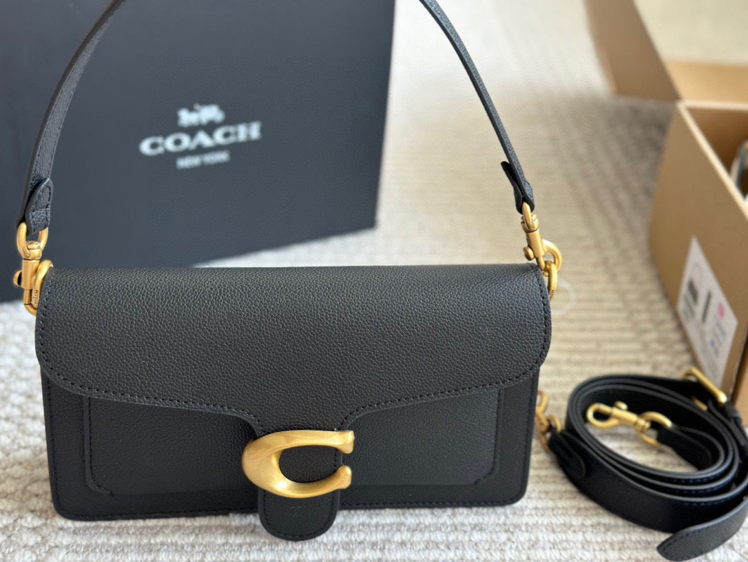 The Classic C Flap Shoulder Bag - Black Leather