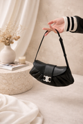 Pleated Leather Shoulder Bag