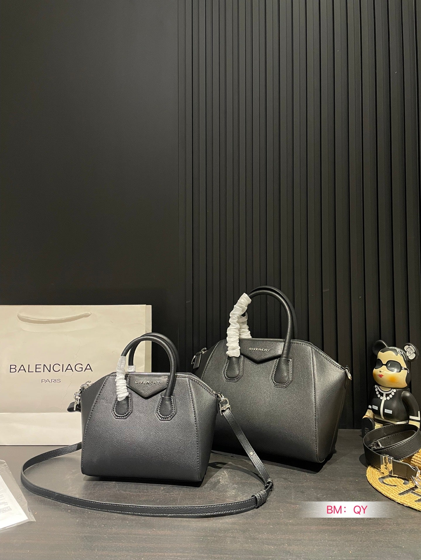 Structured Leather Top Handle Bag