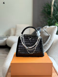 The Monaco Croc Top Handle – Noir